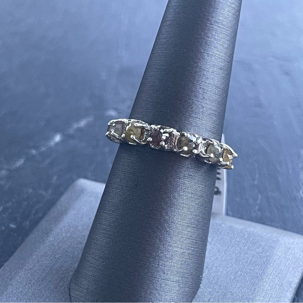 Elegant Sterling Silver 925 Rose-Cut Diamond Women's Ring size 7